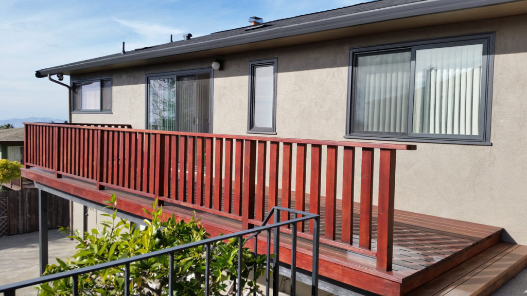 new deck, new double pane windows and door
